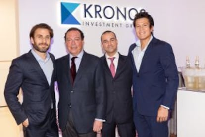 De izquierda a derecha: Saïd Hejal, socio fundador de Kronos Investment Group; Ignacio Ocejo, socio; Manuel Holgado, socio; y Bertrand Perrodo, socio fundador.