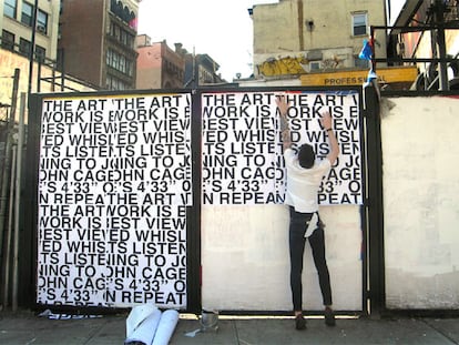 Intervención en la calle Bowery.