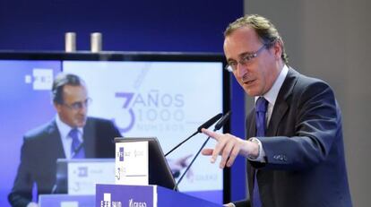 El ministro de Sanidad, Alfonso Alonso, durante su intervenci&oacute;n en el acto de EFEsalud.