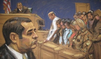 Gilberto Valle, en una recreación del juicio en el que fue condenado.