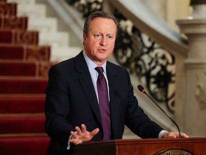 El ministro británico de Exteriores, David Cameron, el 21 de diciembre en El Cairo.