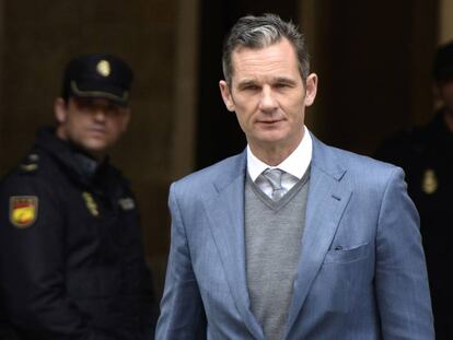 Inaki Urdangarin en febreo de 2017 en los juzgados de Palma de Mallorca.