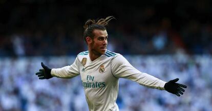 Gareth Bale celebra el segundo gol.