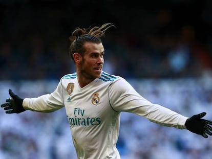 Gareth Bale celebra el segundo gol.