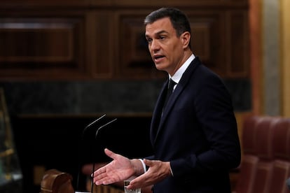 Spanish Prime Minister Pedro Sánchez in Congress on Wednesday.