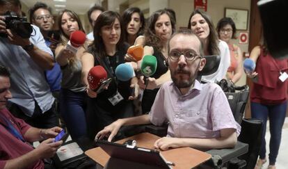 Pablo Echenique, secretario de Acción de Gobierno de Podemos, el pasado día 4 en el Congreso.