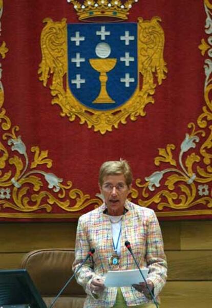 La presidenta del Parlamento gallego, ayer.