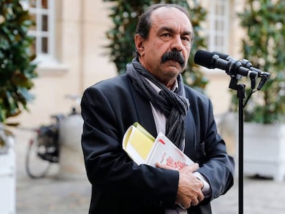 Philippe Martínez, líder de la CGT, tras reunirse con el primer ministro en Matignon