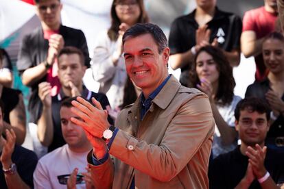 Pedro Sánchez, durante el acto de la Fiesta de la Rosa del PSC.