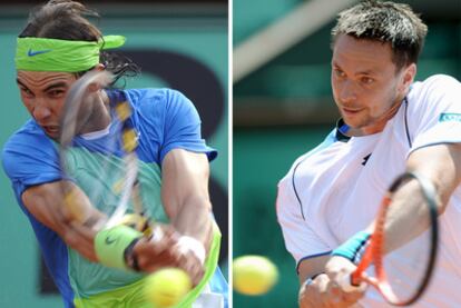 Rafael Nadal y el sueco Robin Soderling, en sus respectivas semifinales ante Jürgen Melzer y Thomas Berdych.