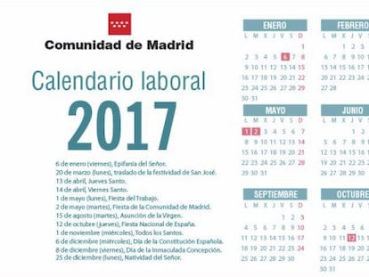 Calendario Laboral 2017.