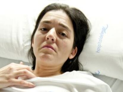 Sonia Fonseco, el pasado jueves en una habitación del hospital del Mar de Barcelona.