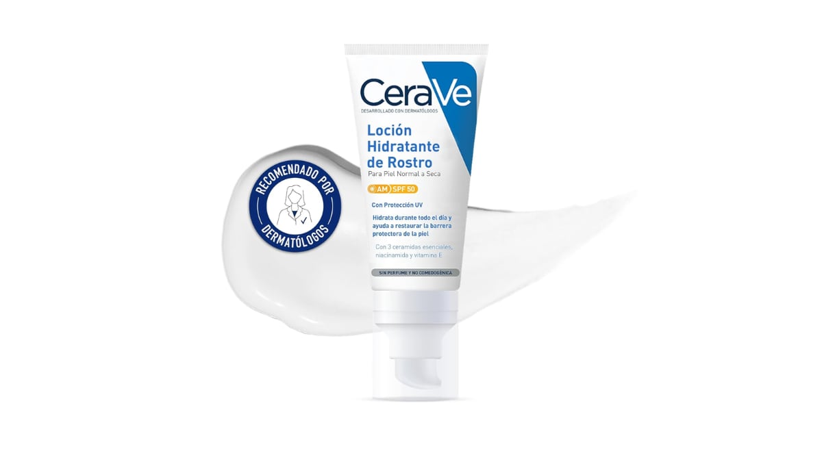 Loción hidratante para el rostro CeraVe.