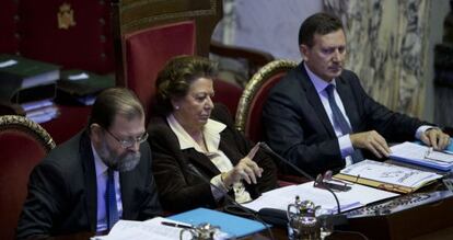 La alcaldesa de Valencia, Rita Barberá, durante el pleno municipal.
