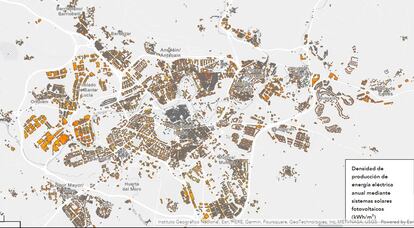 Captura de una parte del mapa solar de Navarra.