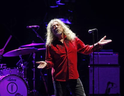 Robert Plant, durante el concierto de las Noches del Botánico ofrecido esta en Madrid.