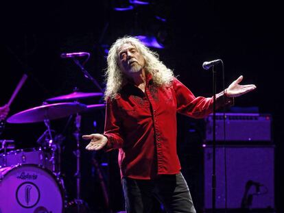 Robert Plant, durante el concierto de las Noches del Bot&aacute;nico ofrecido esta en Madrid.