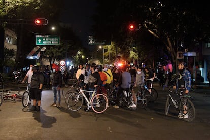 Manifestación ciclista en la ciudad de méxico