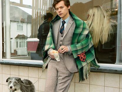 Harry Styles en su primera campaña para Gucci.