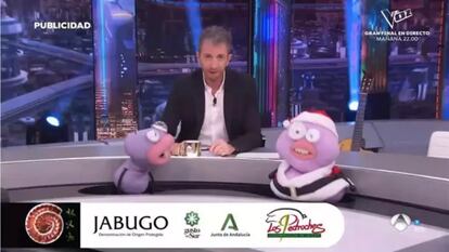 Promocin de la campa?a de Gusto del Sur en 'El hormiguero' del jamn ibrico de las DO Jabugo y Los Pedroches, el pasado 14 de diciembre de 2023. / JUNTA DE ANDALUC?A (EP)