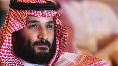 El pr&iacute;ncipe heredero saud&iacute;, Mohammed Bin Salm&aacute;n durante el Future Investement Initiative en Riad.