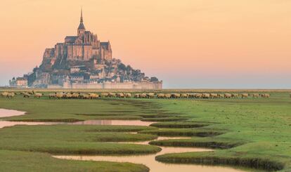 Vista del Mont Saint-Michel, en Francia.