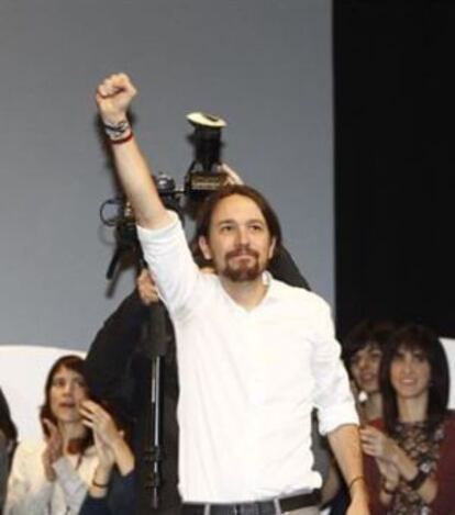 Pablo Iglesias, en la clausura de la asamblea ciudadana de Podemos. 