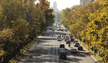 Paseo de la Castellana, el pasado 15 de noviembre, uno de los días con restricciones de tráfico.