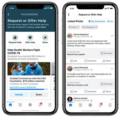 Facebook y sus nuevos recursos del Covid-19.