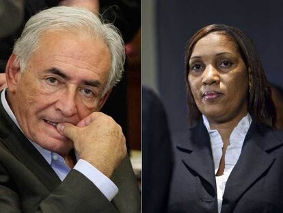 El exdirector del FMI Dominique Strauss-Kahn y la limpiadora de hotel que lo denuncia por violación, Nafissatou Diallo.