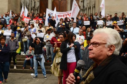 Erundina durante manifestação em 7 de setembro