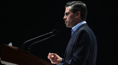 Enrique Pe&ntilde;a Nieto durante su intervenci&oacute;n en el GEF. 