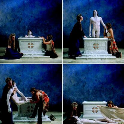 Imágenes del vídeo 'Emergence', de Bill Viola, que se exhibe en la Fundación Caja de Pensiones, de Madrid.
Donald Kuspit.