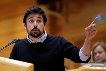 Ramón Espinar, durante una comparecencia en el Senado el pasado día 11.