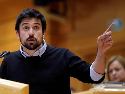 Ramón Espinar, durante una comparecencia en el Senado.