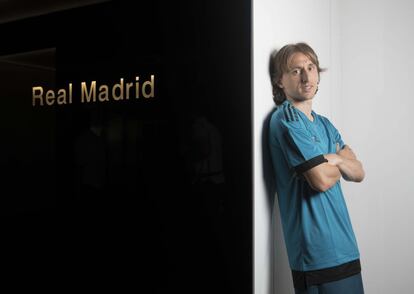 El croata Luka Modric posa durante una entrevista para El País, el 22 de mayo de 2018.
