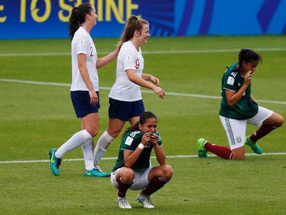 La mexicana Reyes tras el fin del partido.