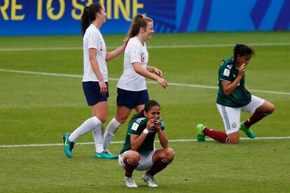 La mexicana Reyes tras el fin del partido.