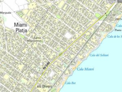 La urbanización Miami Platja.