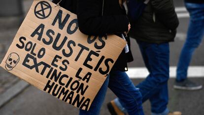 Manifestación por el clima en Madrid el pasado viernes.