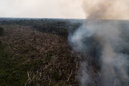 Un área de la Amazonía colombiana deforestada, en febrero de 2020.