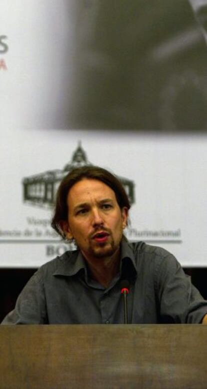 Pablo Iglesias, la semana pasada en Bolivia.