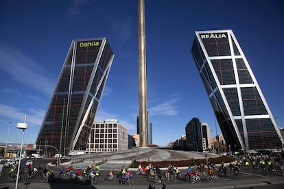Marcha por la seguridad ciclistas en Madrid, el pasado domingo.