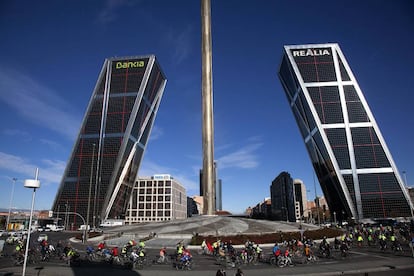 Marcha por la seguridad ciclistas en Madrid, el pasado domingo. 