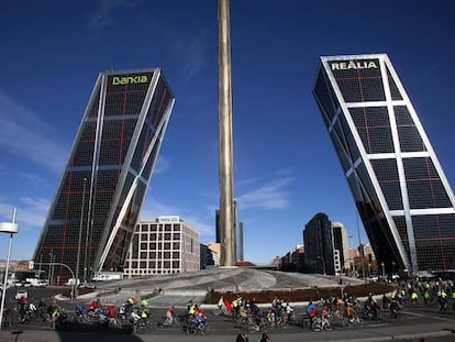 Marcha por la seguridad ciclistas en Madrid, el pasado domingo. 