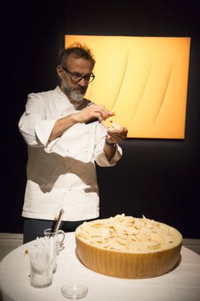 Massimo Bottura, en la sala de exposiciones de Sotheby’s.