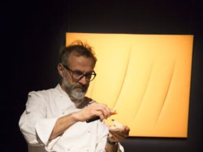 Massimo Bottura, en la sala de exposiciones de Sotheby’s.