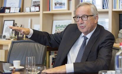 Jean-Claude Juncker, presidente de la Comisión Europea, durante la entrevista con EL PAÍS.