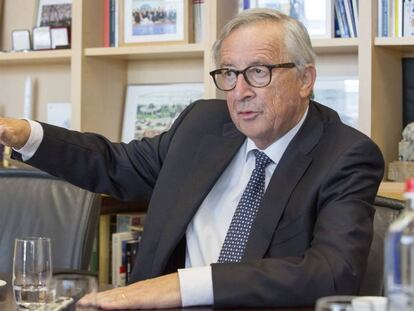 Jean-Claude Juncker, presidente de la Comisión Europea, durante la entrevista con EL PAÍS.