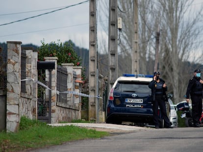 Efectivos de la policía nacional en el lugar en donde se ha producido el suceso. EFE/ Brais Lorenzo